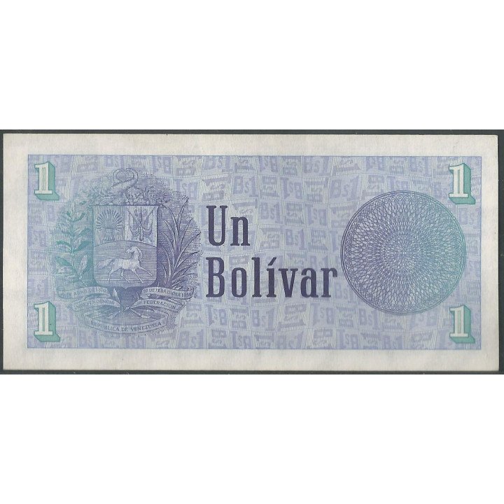 Venezuela 1 Bolivar 5 Oct 1989 A8 Dig P68 reverso