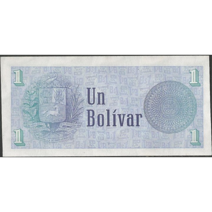 Venezuela 1 Bolivar 5 Oct 1989 B8 Dig P68 reverso