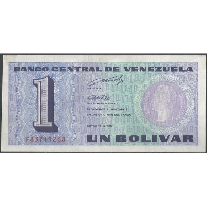 Venezuela 1 Bolivar 5 Oct 1989 F8 Dig P68