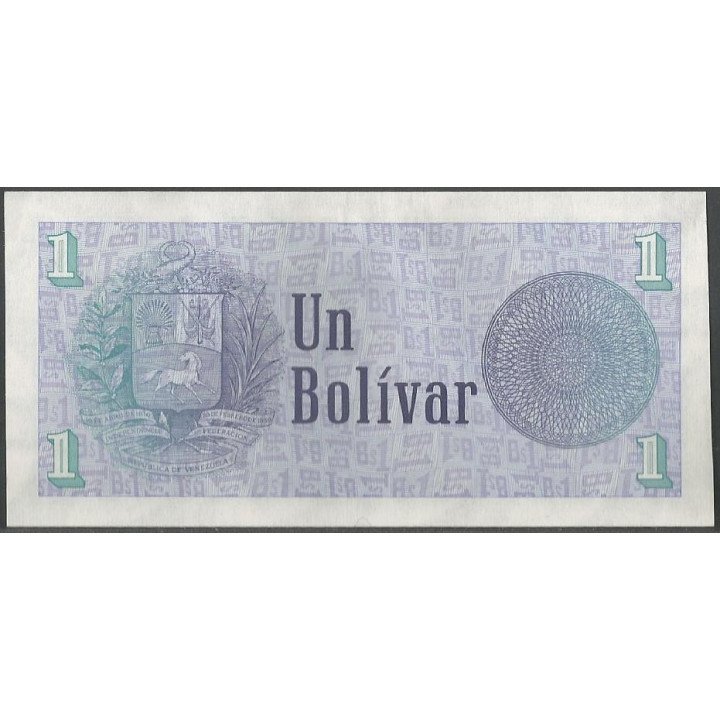 Venezuela 1 Bolivar 5 Oct 1989 F8 Dig P68 reverso