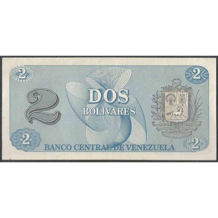 Venezuela 2 Bolivares 5 Oct 1989 AK 7 Dig P69 reverso