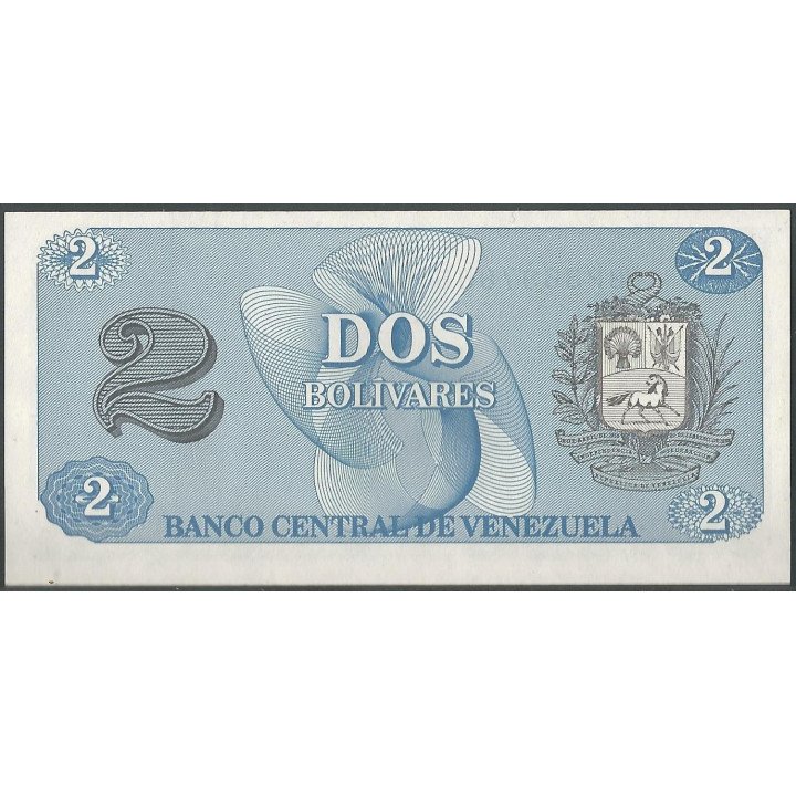 Venezuela 2 Bolivares 5 Oct 1989 BP 7 Dig P69 reverso