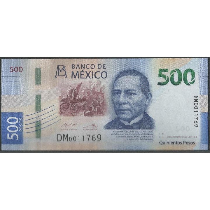 Mexico 500 Pesos 26 Nov 2018 Serie DM P136