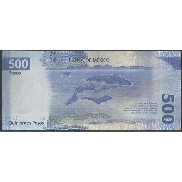 Mexico 500 Pesos 26 Nov 2018 Serie DM P136 reverso