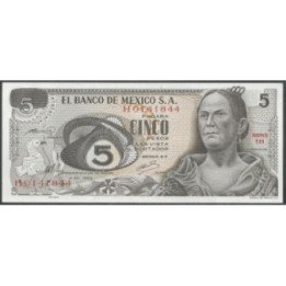 Mexico 5 Pesos 3 Dic 1969 Serie 1H P62a