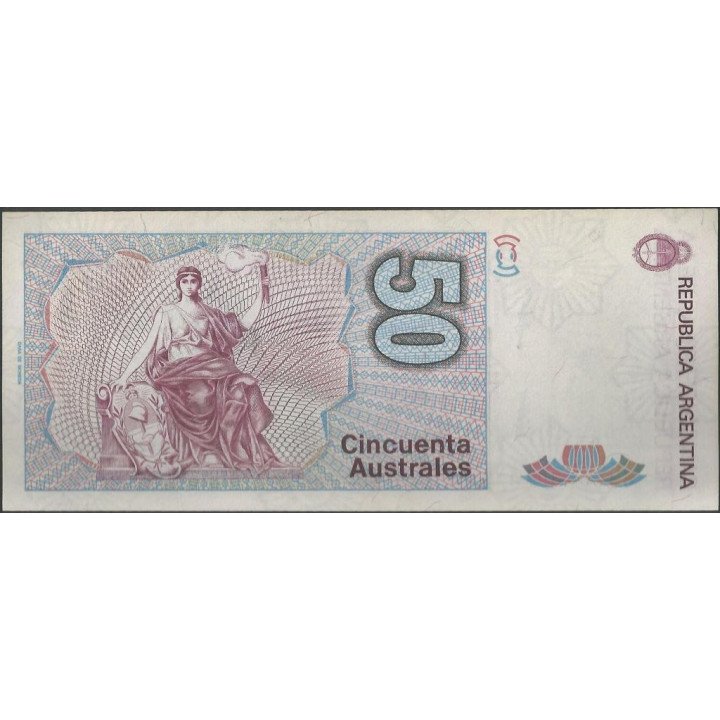 Argentina 50 Australes ND1986-89 Serie A P326b reverso