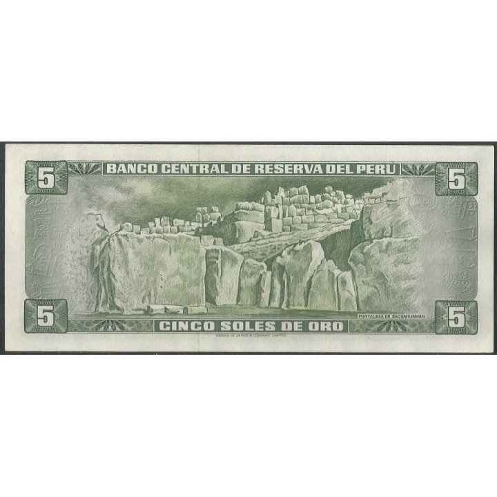 Peru 5 Soles 24 May 1973 P99c reverso