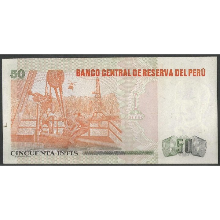 Peru 50 Intis 6 Mar 1986 P131a reverso