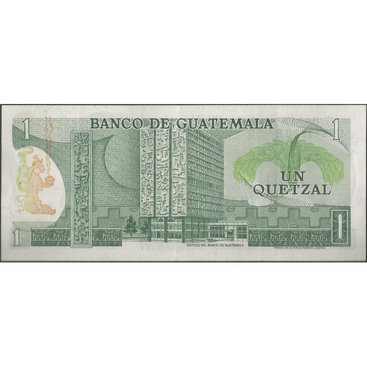 Guatemala 1 Quetzal 6 Ene 1983 P59c reverso