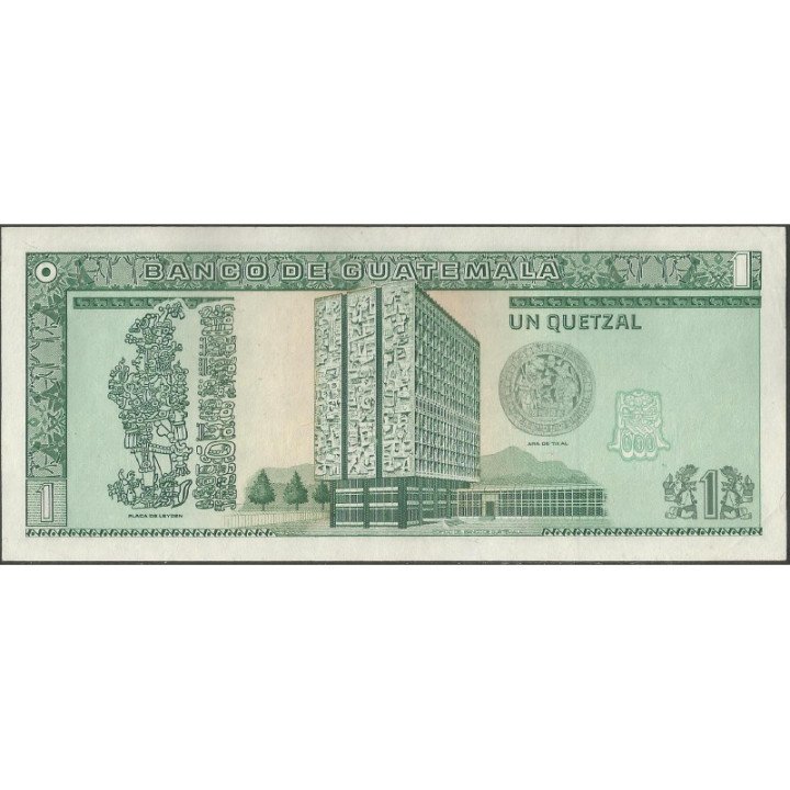 Guatemala 1 Quetzal 22 Ene 1992 P73c reverso