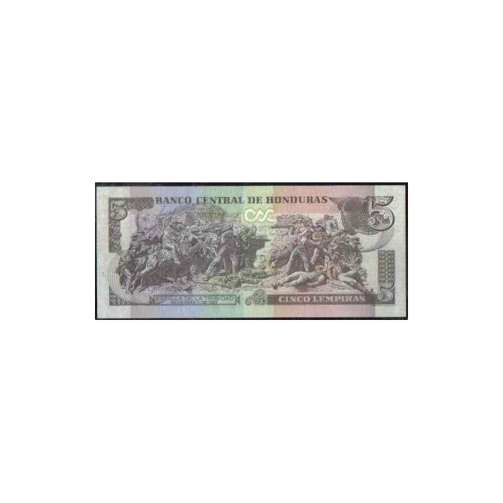 Honduras 5 Lempiras 6 May 2010 P91c reverso