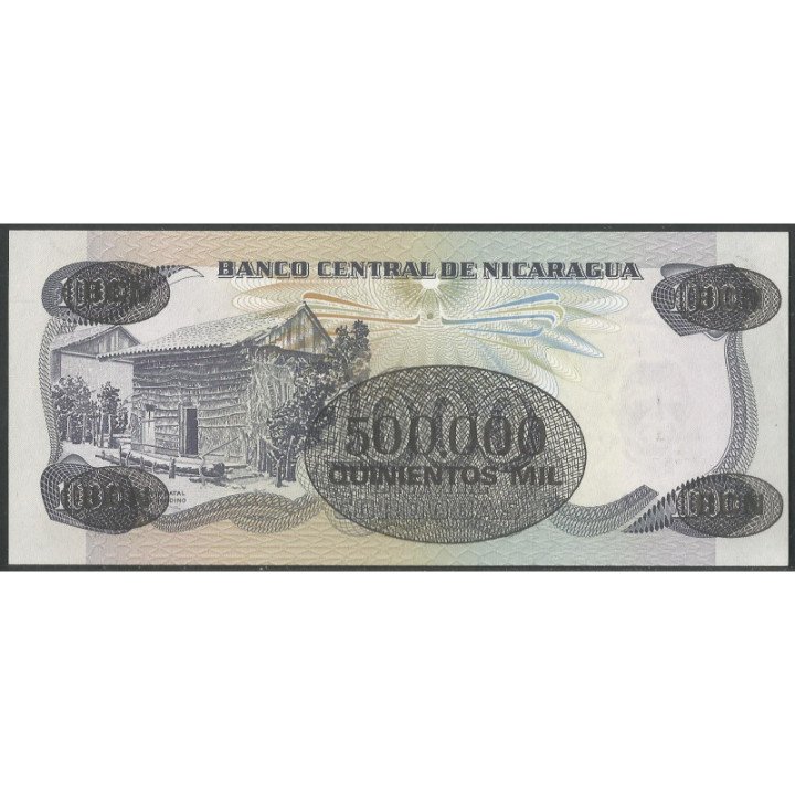 Nicaragua 500.000 Cordobas D1987 P150 reverso