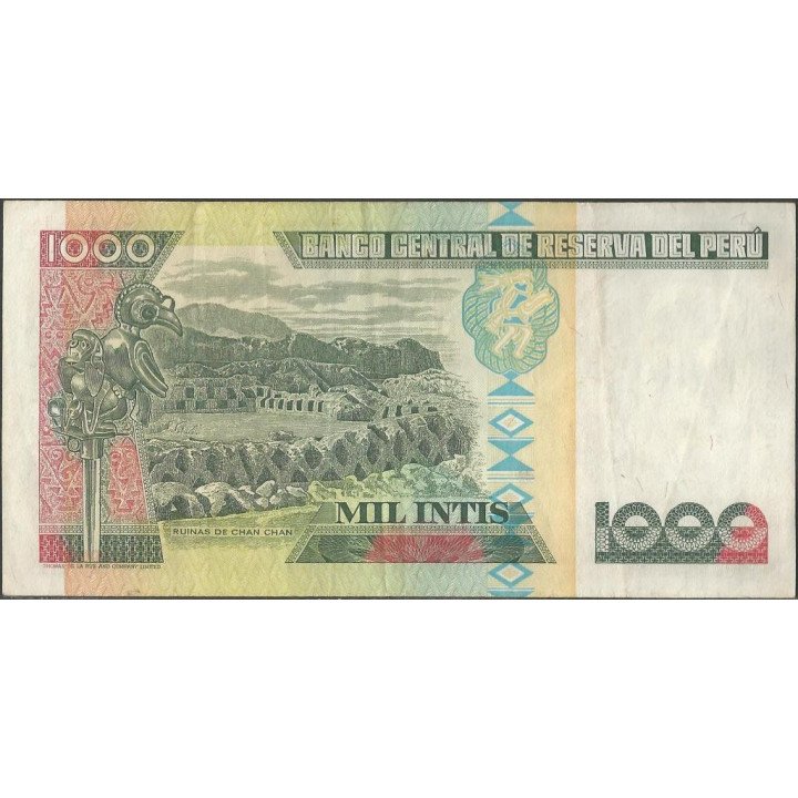 Peru 1.000 Intis 26 Jun 1987 P136b reverso