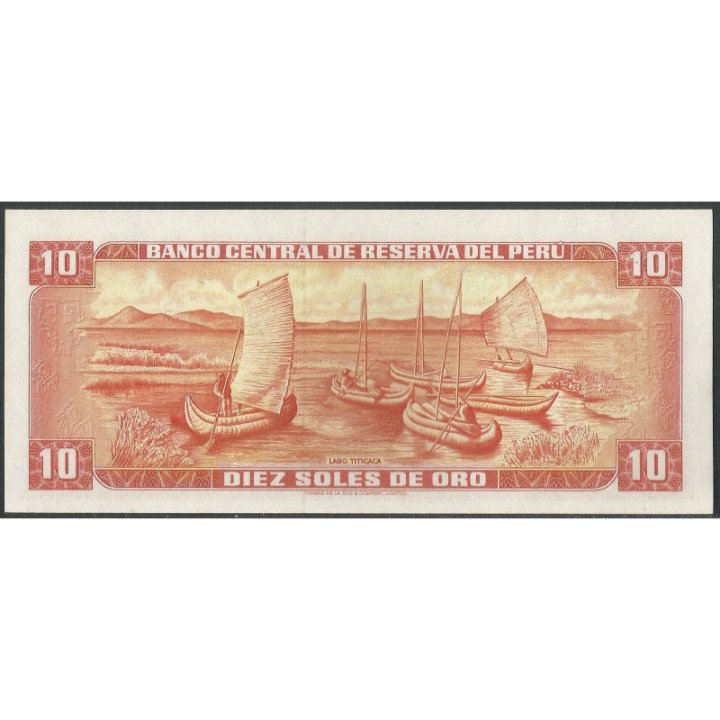 Peru 10 Soles 2 Oct 1975 P106 reverso