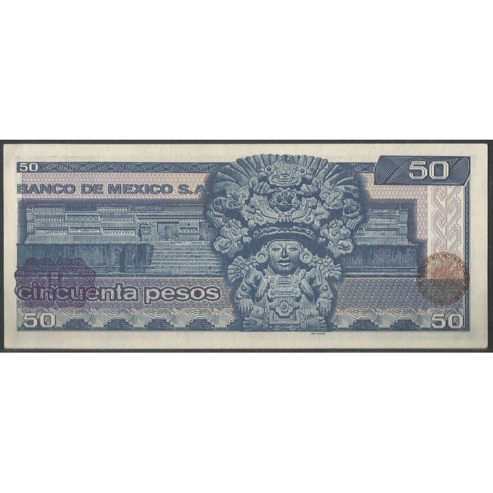 Mexico 50 Pesos 27 Ene 1981 Serie KZ P73 reverso