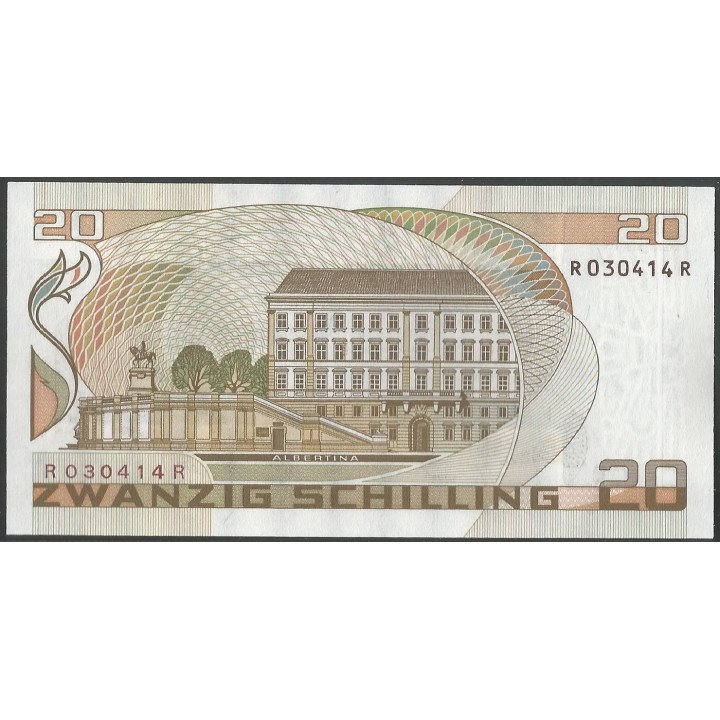 Austria 20 Schilling 1 Oct 1986 P148 reverso