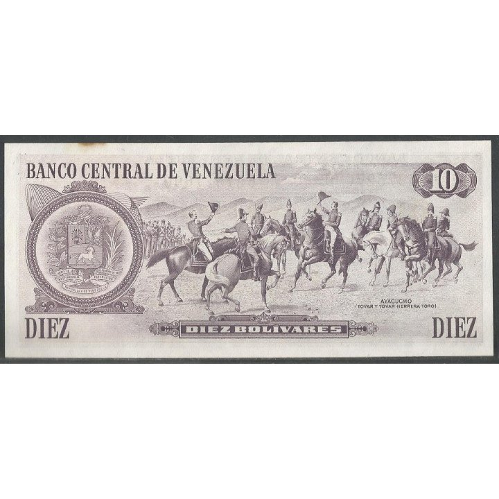 Venezuela 10 Bolivares 6 Oct 1981 B 8 Dig P60a reverso