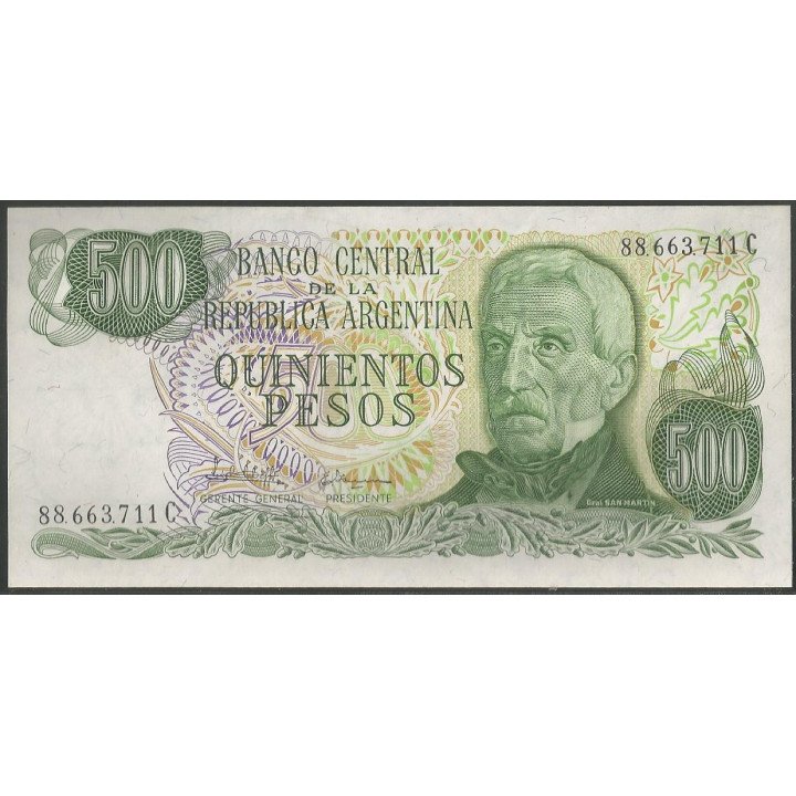 Argentina 500 Pesos ND1977-81 Serie C P303c