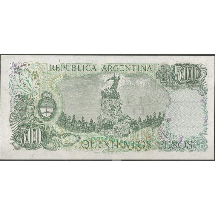 Argentina 500 Pesos ND1977-81 Serie C P303c reverso