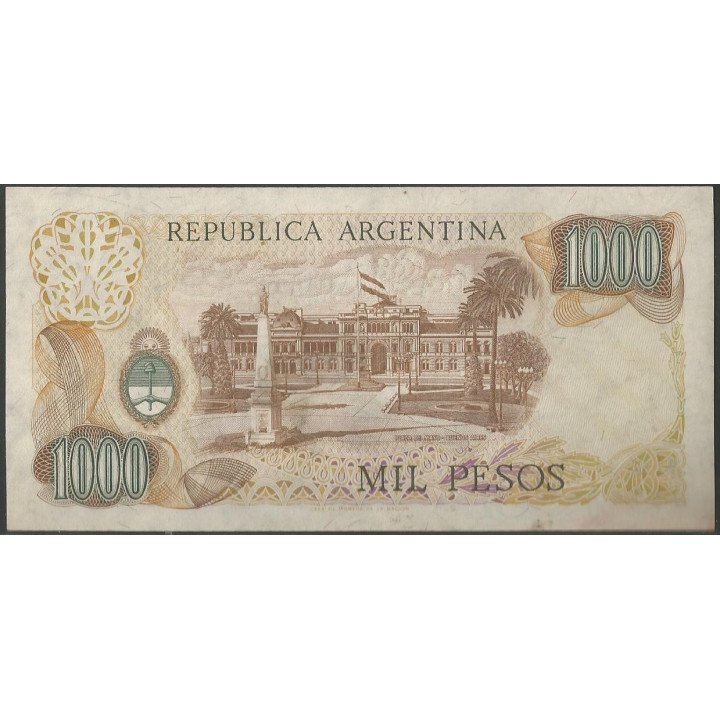 Argentina 1.000 Pesos ND1976-83 Serie G P304c reverso
