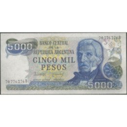 Argentina 5.000 Pesos ND1977-83 Serie B P305b