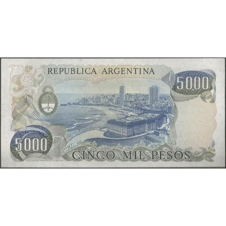 Argentina 5.000 Pesos ND1977-83 Serie B P305b reverso