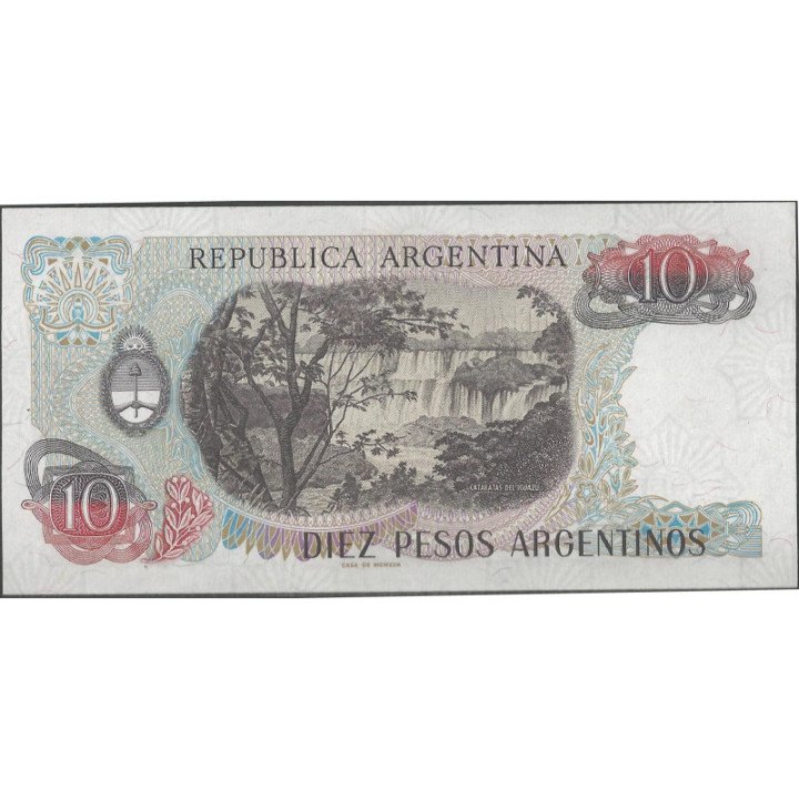 Argentina 10 Pesos Argentinos ND1983-4 Serie A P313a reverso