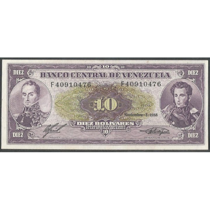 Venezuela 10 Bolivares 3 Nov 1988 F 8 Dig P62