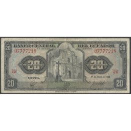 Ecuador 20 Sucres 1 Ene 1966 KW P103a