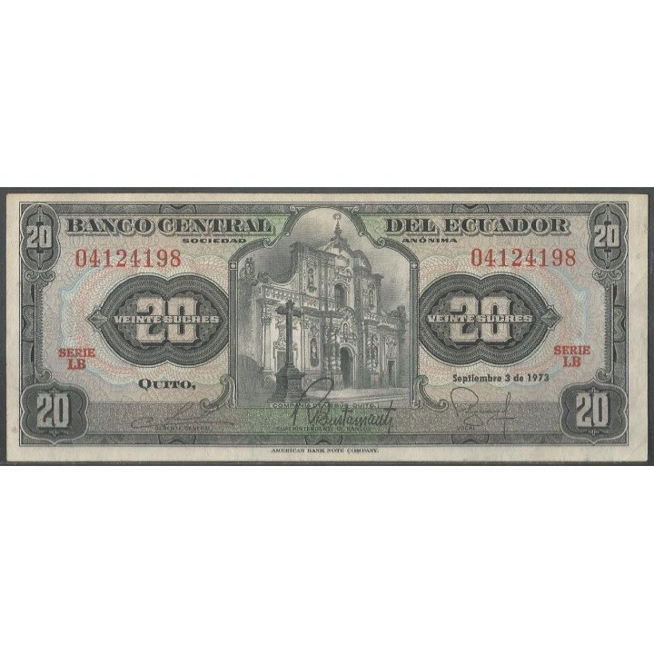 Ecuador 20 Sucres 3 Sep 1973 LB P103b