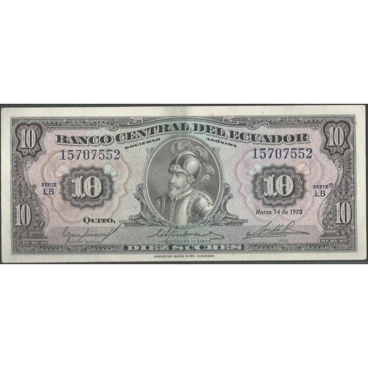 Ecuador 10 Sucres 14 Mar 1975 LB P109
