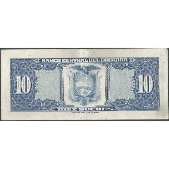 Ecuador 10 Sucres 14 Mar 1975 LB P109 reverso