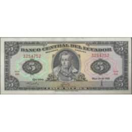 Ecuador 5 Sucres 24 May 1968 HH P113b