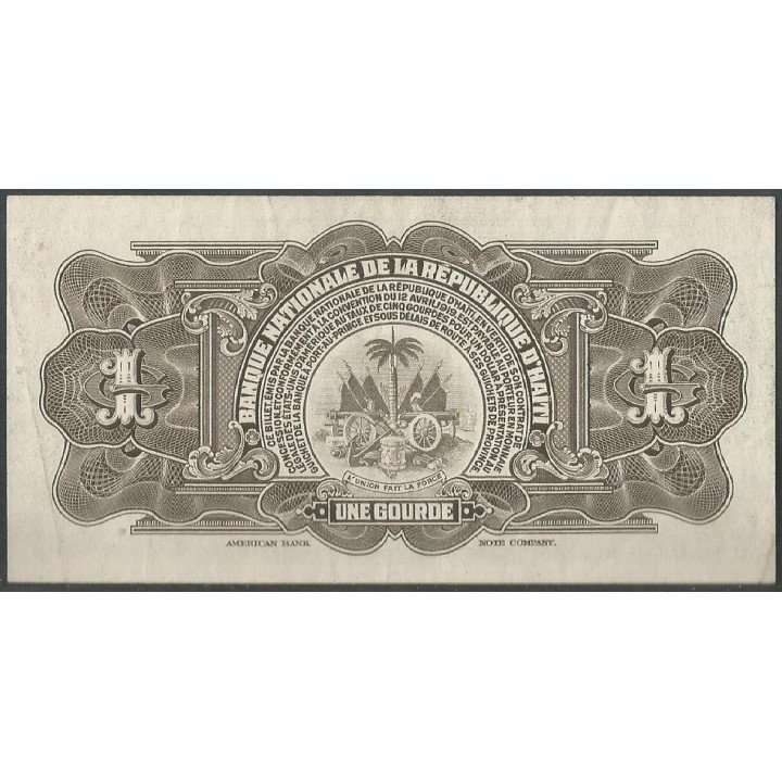 Haiti 1 Gourde L1919 P200a2 reverso