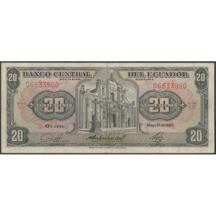 Ecuador 20 Sucres 24 May 1968 LG P115b
