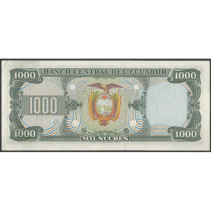 Ecuador 1.000 Sucres 20 Jul 1982 IC P120b reverso