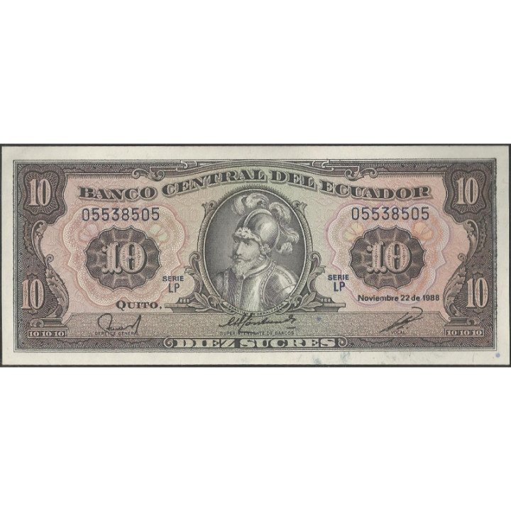 Ecuador 10 Sucres 22 Nov 1988 LP P121