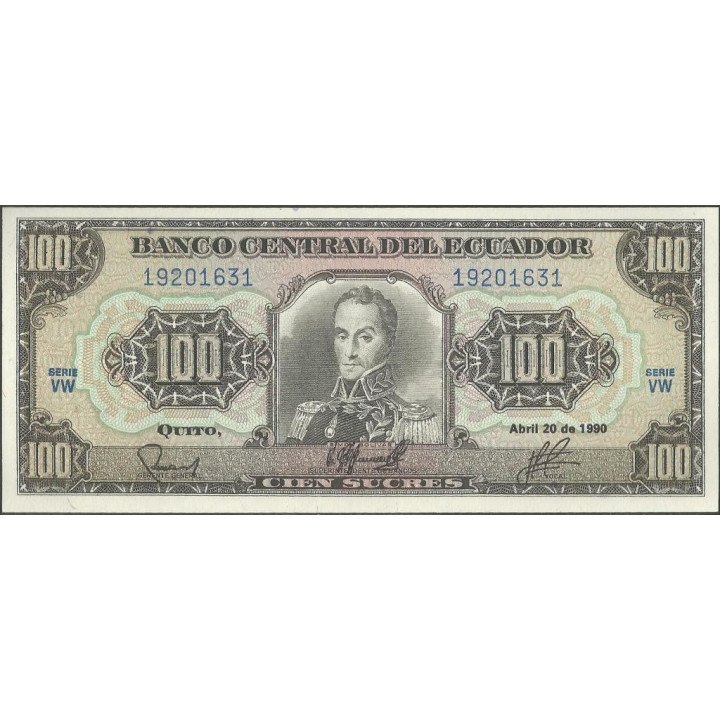 Ecuador 100 Sucres 20 Abr 1990 VW P123