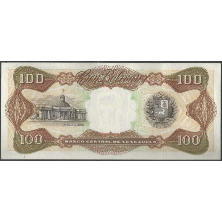 Venezuela 100 Bolivares 31 May 1990 N 8 Dig P66c reverso