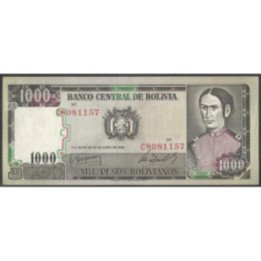 Bolivia 1.000 Pesos Bolivianos D 25 Jun 1982 Serie C P167a