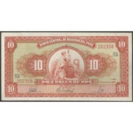 Peru 10 Soles 25 May 1967 P84a