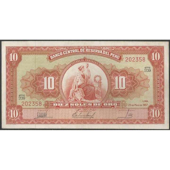 Peru 10 Soles 25 May 1967 P84a