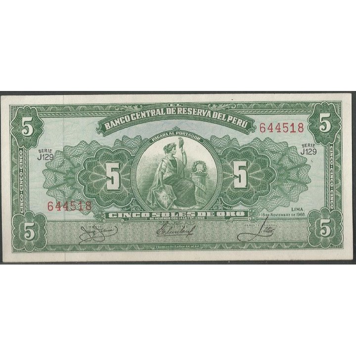 Peru 5 Soles 18 Nov 1966 P83a