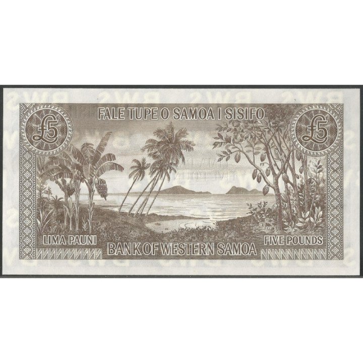 Samoa Occidental 5 Pounds ND1963 P15a reverso