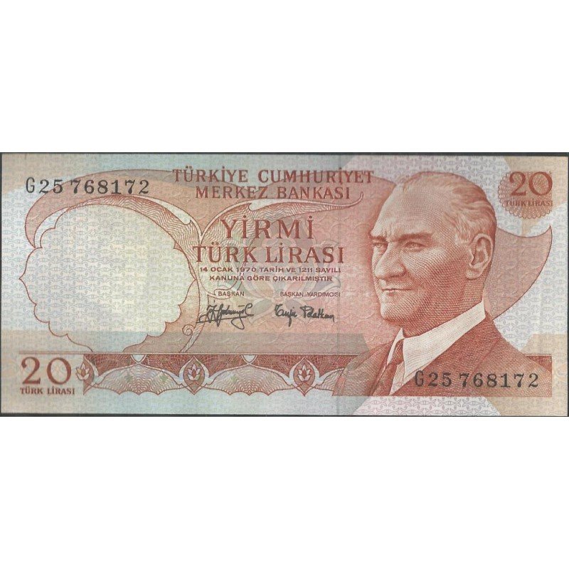 Turkya, 20 Liras L1970 (1974) P187a
