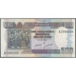 Burundi 500 Francs 1 May 2009 P38e