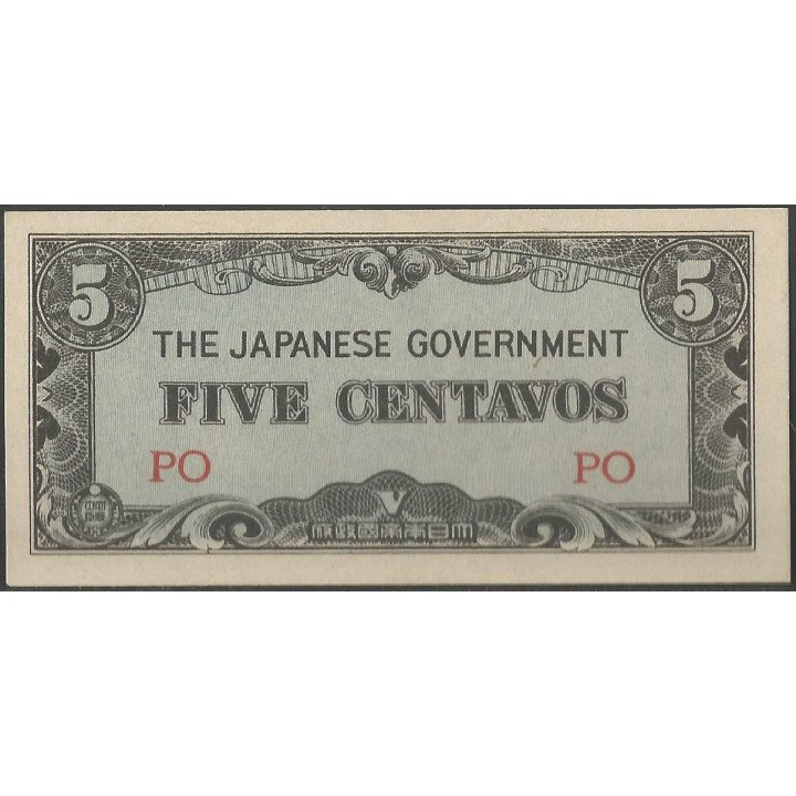 Filipinas Ocupacion Japonesa WWII 5 Centavos ND1942 PO P103a