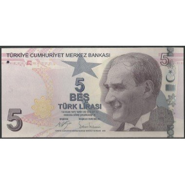 Turkya, 5 Liras ND2009 P222c