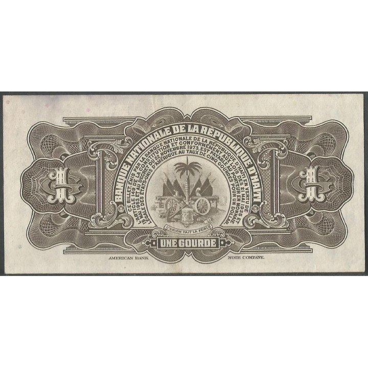 Haiti 1 Gourde L1973 P210 (2-1) reverso
