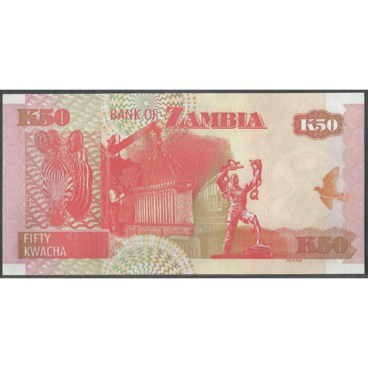 Zambia 50 Kwacha 2008 P37g reverso